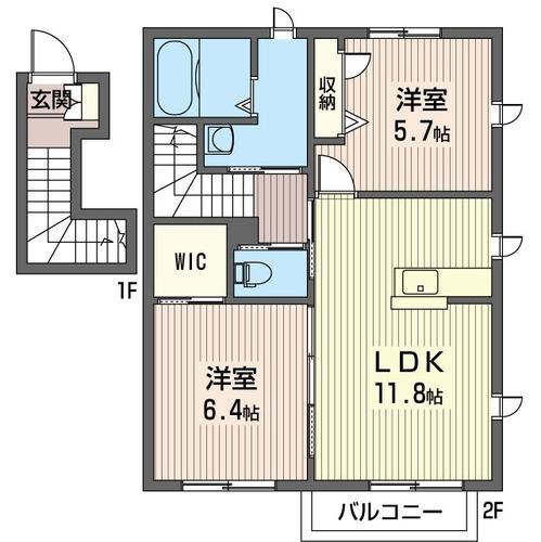 メゾン　ド　ソルヴィ　参番館の間取り