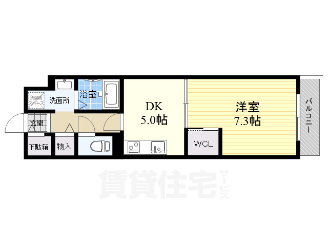 高槻市神内のマンションの間取り