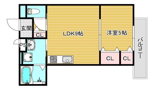 クリエオーレ上住吉の間取り