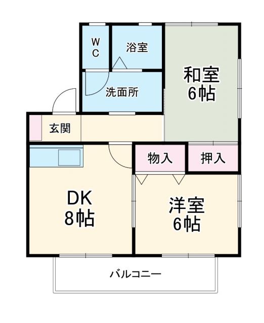 浜松市中央区西ケ崎町のアパートの間取り