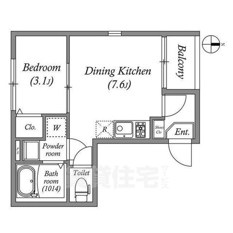 【京都市南区唐橋門脇町のアパートの間取り】