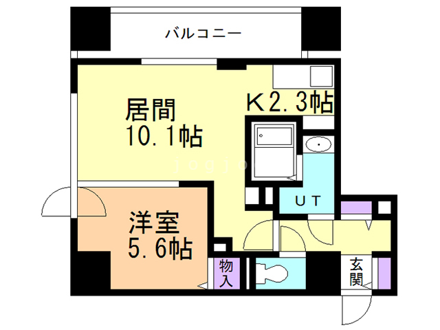 札幌市西区琴似二条のマンションの間取り