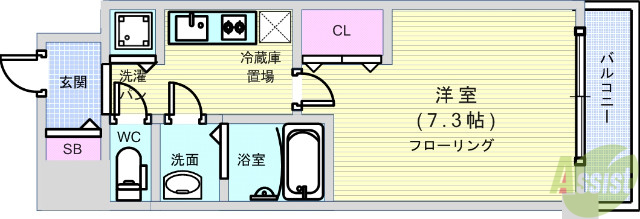 プランドール北浜の間取り