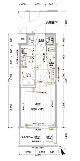 エスリード ザ・カレント大阪の間取り