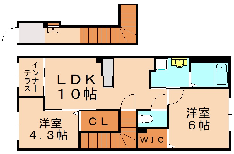 糟屋郡粕屋町花ヶ浦のアパートの間取り