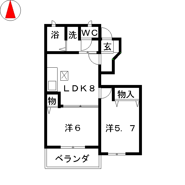 オークス羽黒Iの間取り