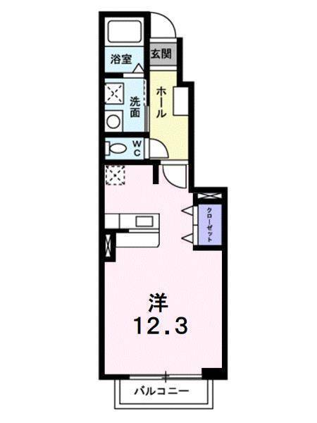 伊予郡松前町大字北黒田のアパートの間取り