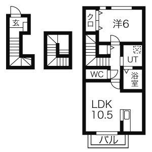 スカイ シティ ヤハバ(Sky City Yahaba)の間取り