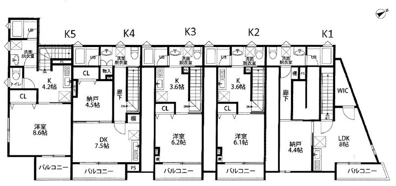 神奈川県藤沢市亀井野（アパート）の賃貸物件の間取り