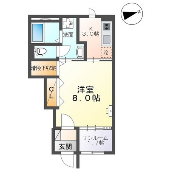 富山市神通本町新築アパートの間取り