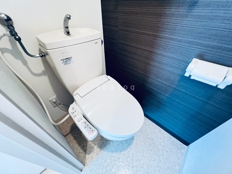 トイレ　嬉しい温水洗浄便座付きのトイレです。