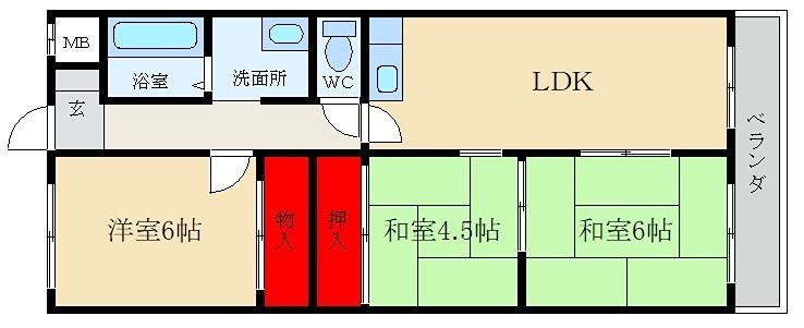 枚方壱番館の間取り写真