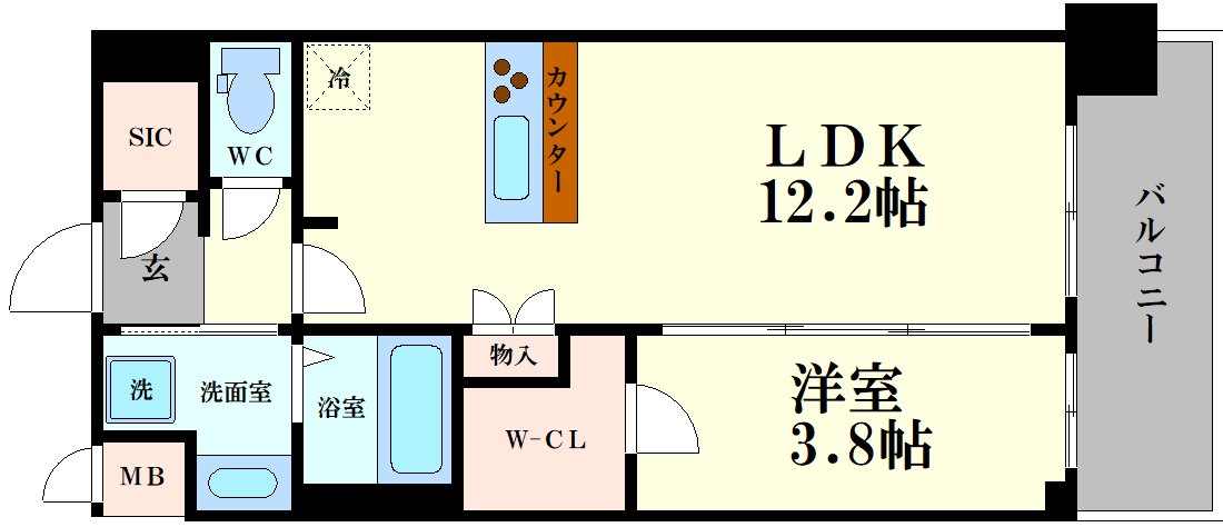 スプランディッド弁天町の間取り写真