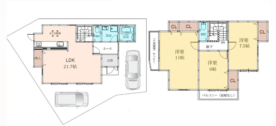 薪堀切谷戸建ての間取り写真
