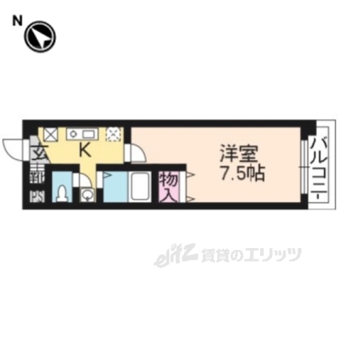 地下鉄烏丸線 北大路駅 バス乗車時間：14分 最寄りバス停で下車 徒歩1分 3階建 築24年の間取り写真