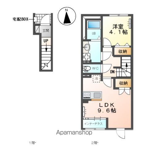 つくば市みどりのアパート(仮の間取り写真