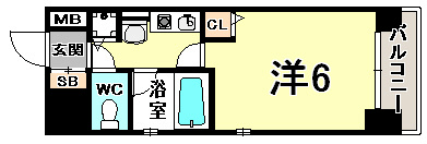 エステムコート神戸県庁前IIの間取り写真
