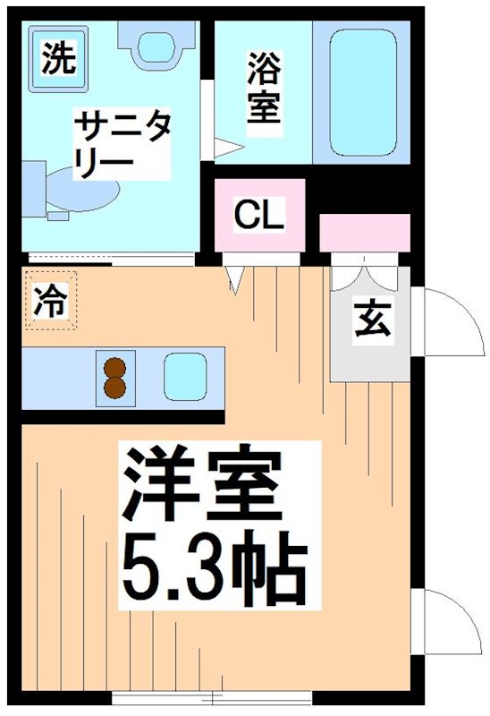 京王新線 幡ケ谷駅 徒歩5分 4階建 築9年の間取り写真