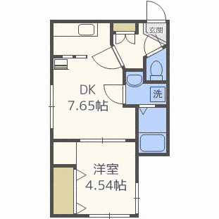 札幌市東区北十四条東のマンションの間取り