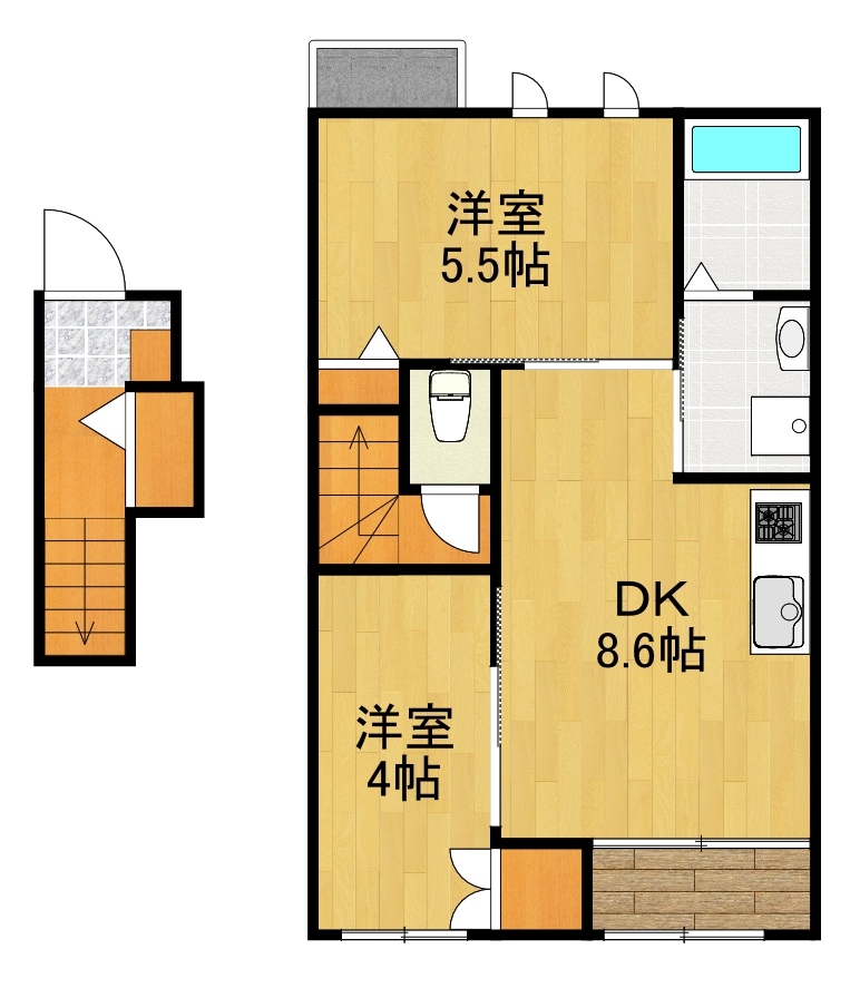 横浜市港北区新吉田町のアパートの間取り