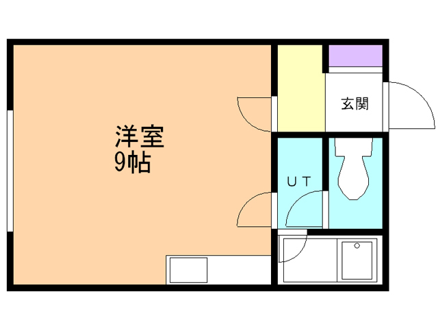 函館市白鳥町のアパートの間取り