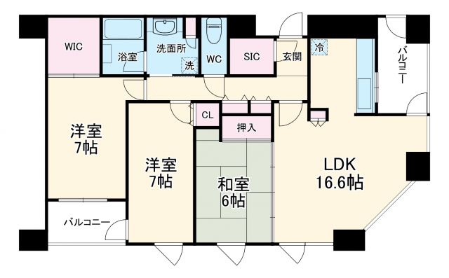 サンマークスだいにちルナタワーレジデンスの間取り