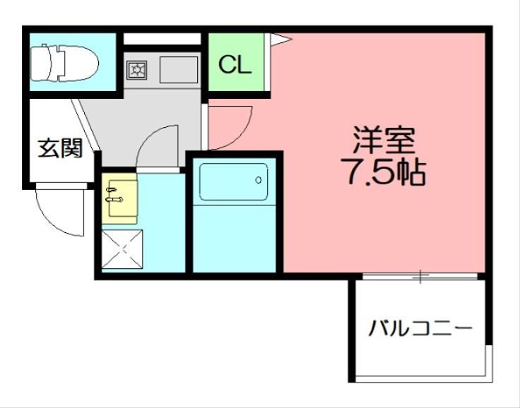 平塚市豊原町のアパートの間取り