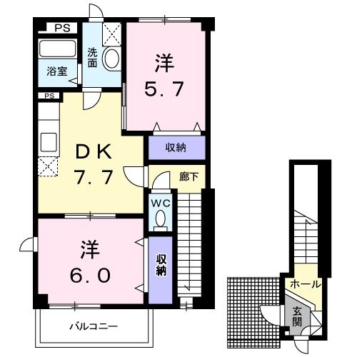 燕市花見のアパートの間取り