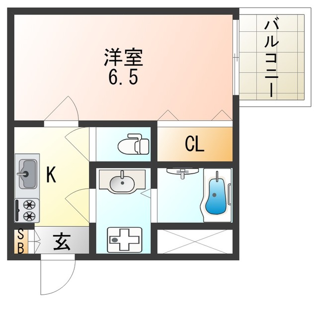 大阪市住之江区西住之江のマンションの間取り