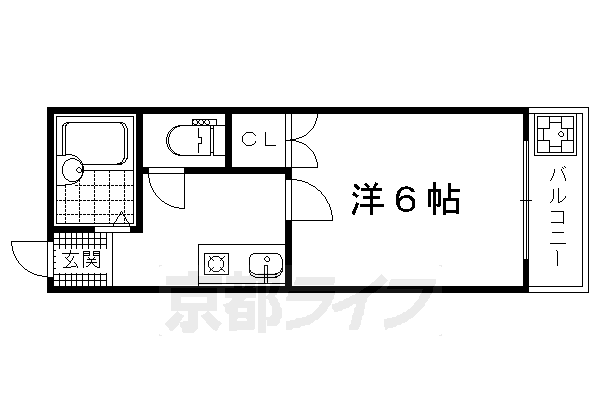 京都市北区小山東花池町のアパートの間取り