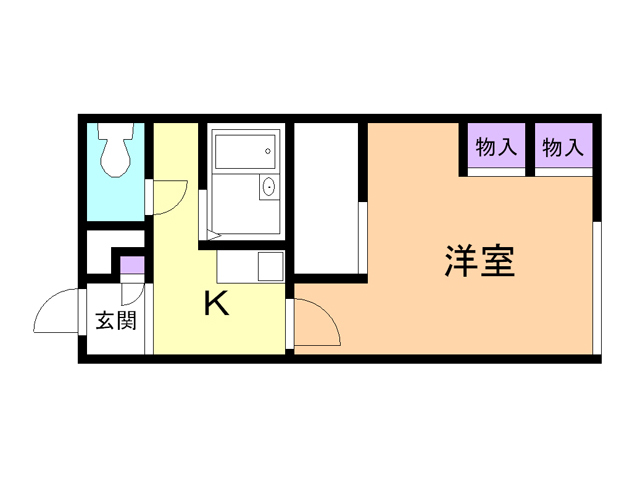 【苫小牧市川沿町のアパートの間取り】