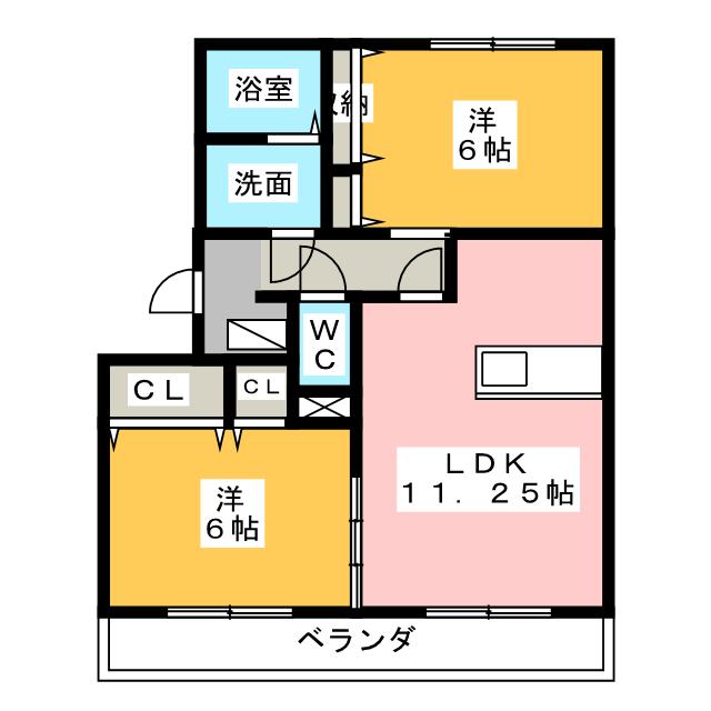 クリスタルハイム希叶の間取り