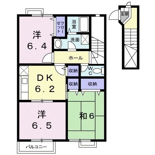 有田郡有田川町大字熊井のアパートの間取り