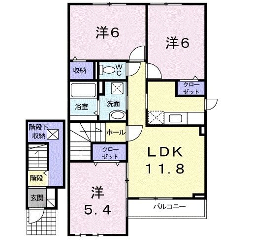 エルム　プラシード　５号館の間取り