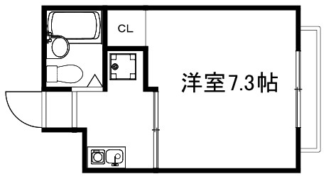 京都市北区衣笠赤阪町のマンションの間取り