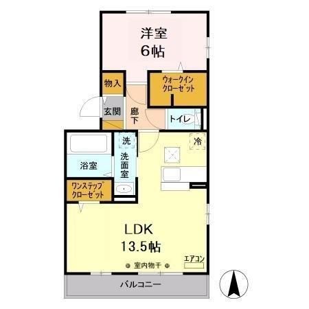 那珂市竹ノ内のアパートの間取り