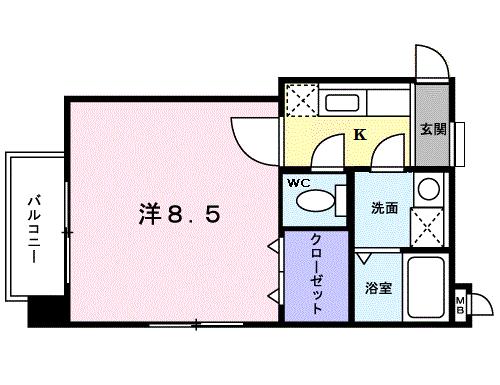 鹿児島市加治屋町のマンションの間取り