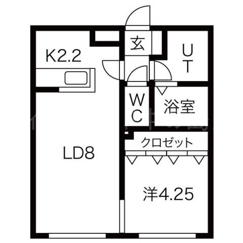 札幌市豊平区美園六条のマンションの間取り