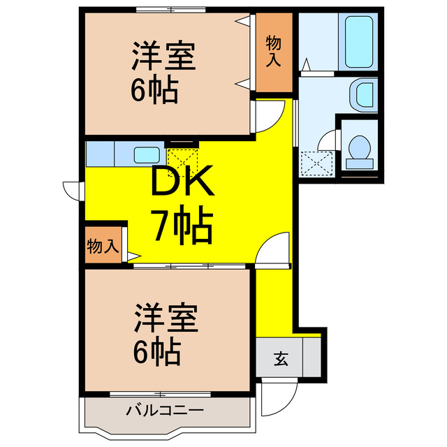 【古河市鴻巣のアパートの間取り】