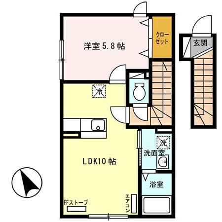 グランモア鳴滝　Ｃの間取り