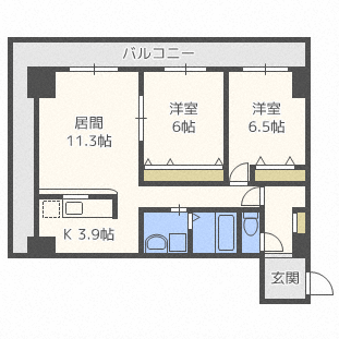 グレイスコート桑園の間取り