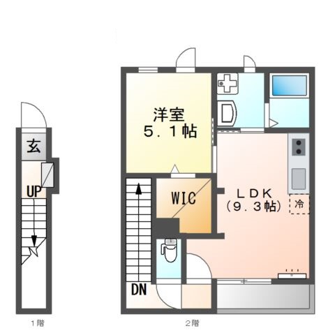 川崎市多摩区宿河原のアパートの間取り