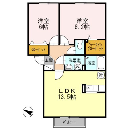 【堺市中区深井水池町のアパートの間取り】