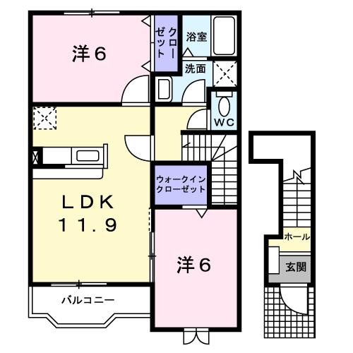 ガーデンヒル・ヴァイオレットＢの間取り