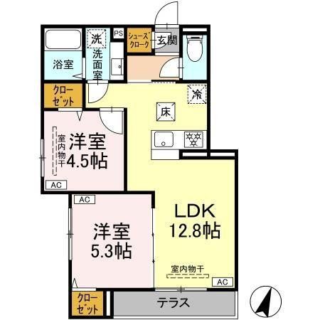 相模原市南区相南のアパートの間取り