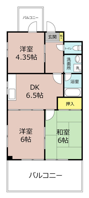 福生市牛浜のマンションの間取り