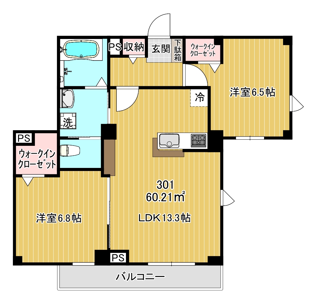 ミライエ花京院の間取り