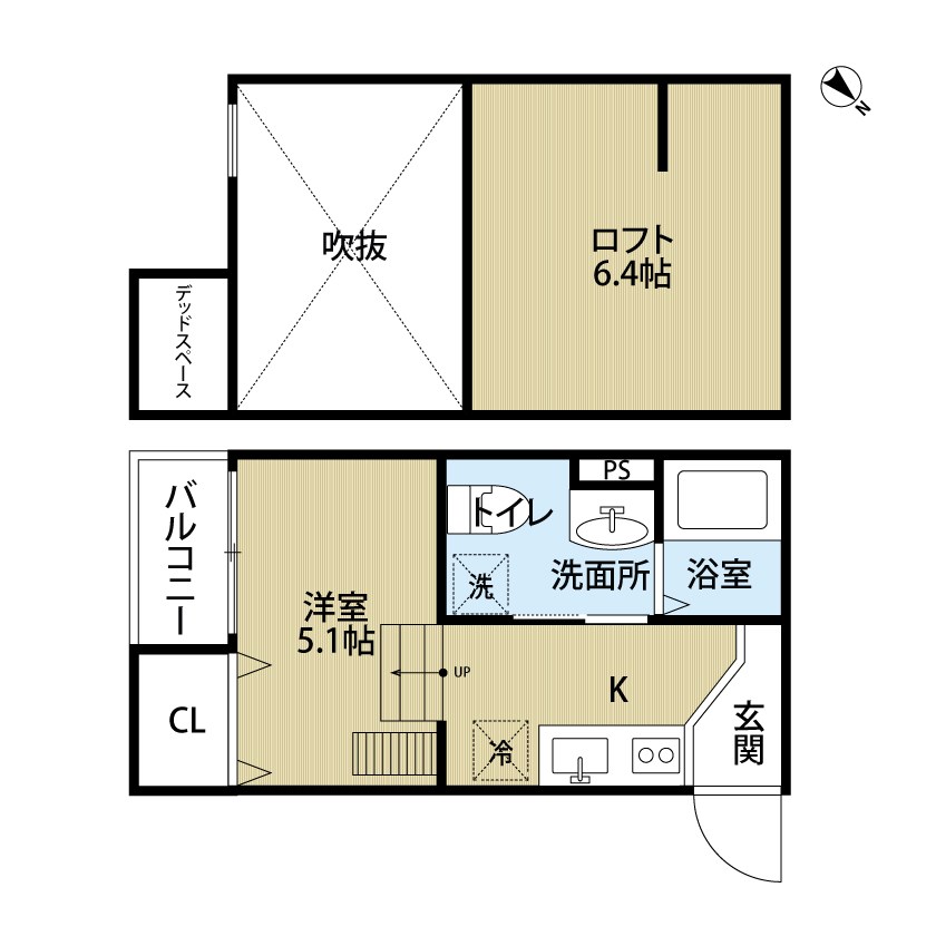 尼崎市東難波町のアパートの間取り