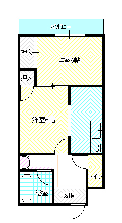 大阪市港区八幡屋のマンションの間取り