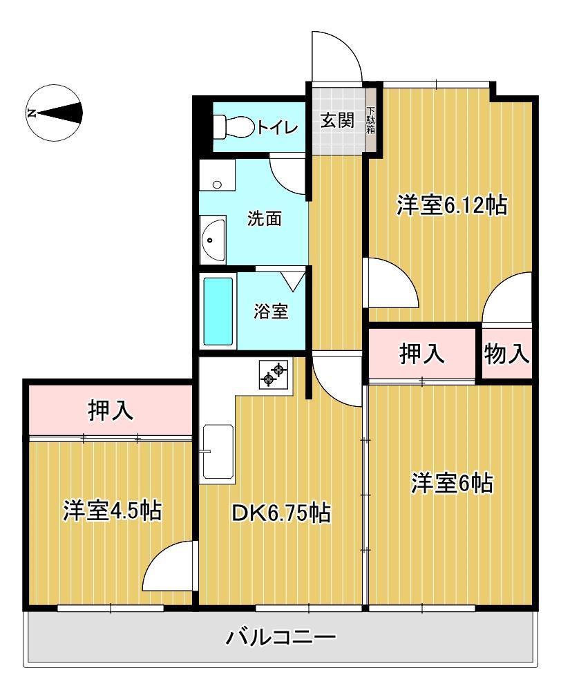 ビーバードルチェ防府　２０７号室の間取り